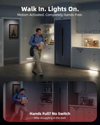 AMETHEUS 6-Pack Under Cabinet Lighting Wireless, LED Motion Sensor Light Indoor, Rechargeable Closet Lights Battery Operated, Dimmable & 3 Color Temps, Under Counter Lights for Kitchen, Stairs(14inch)