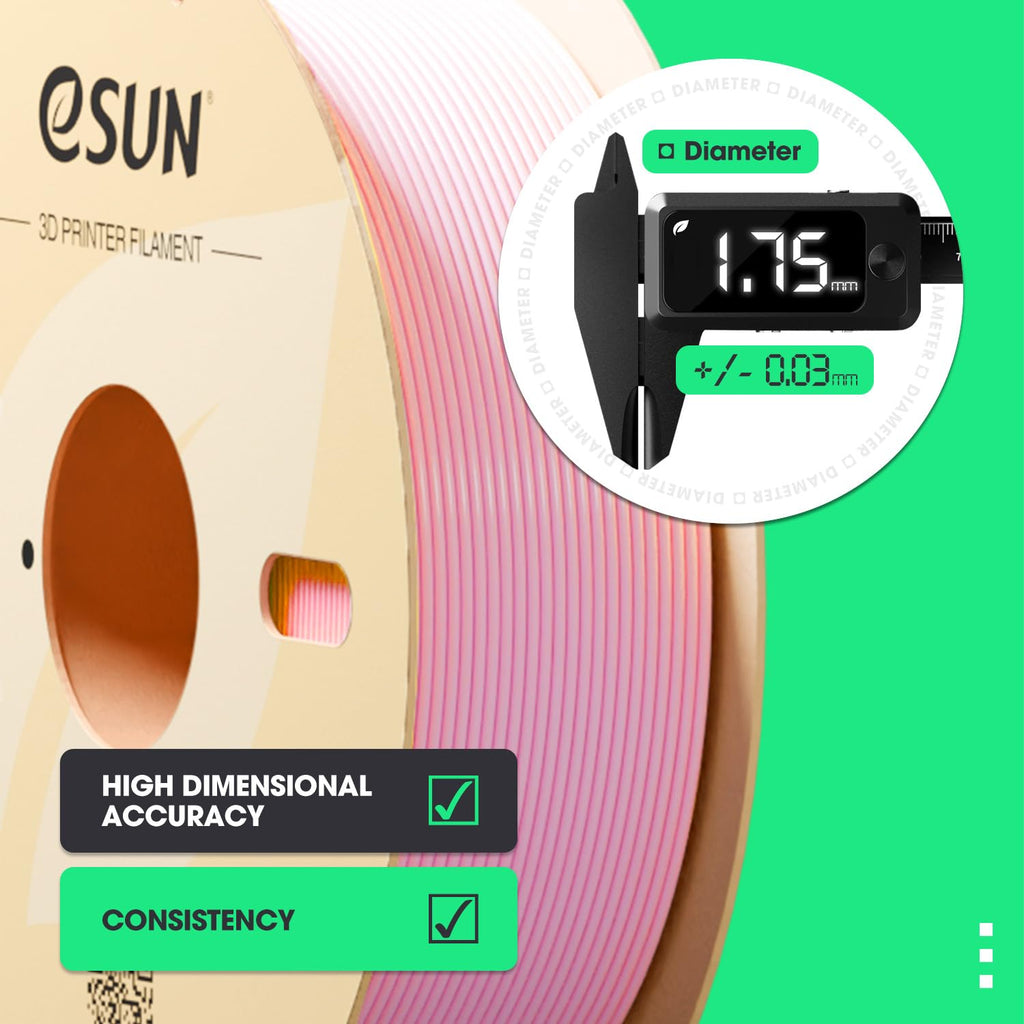 eSUN Matte PLA Filament 1.75mm 3D Printing Filament Black PLA, 1kg Cardboard Spool(2.2lbs) 3D Printer Filament for Most FDM 3D Printers, Black 2Pack
