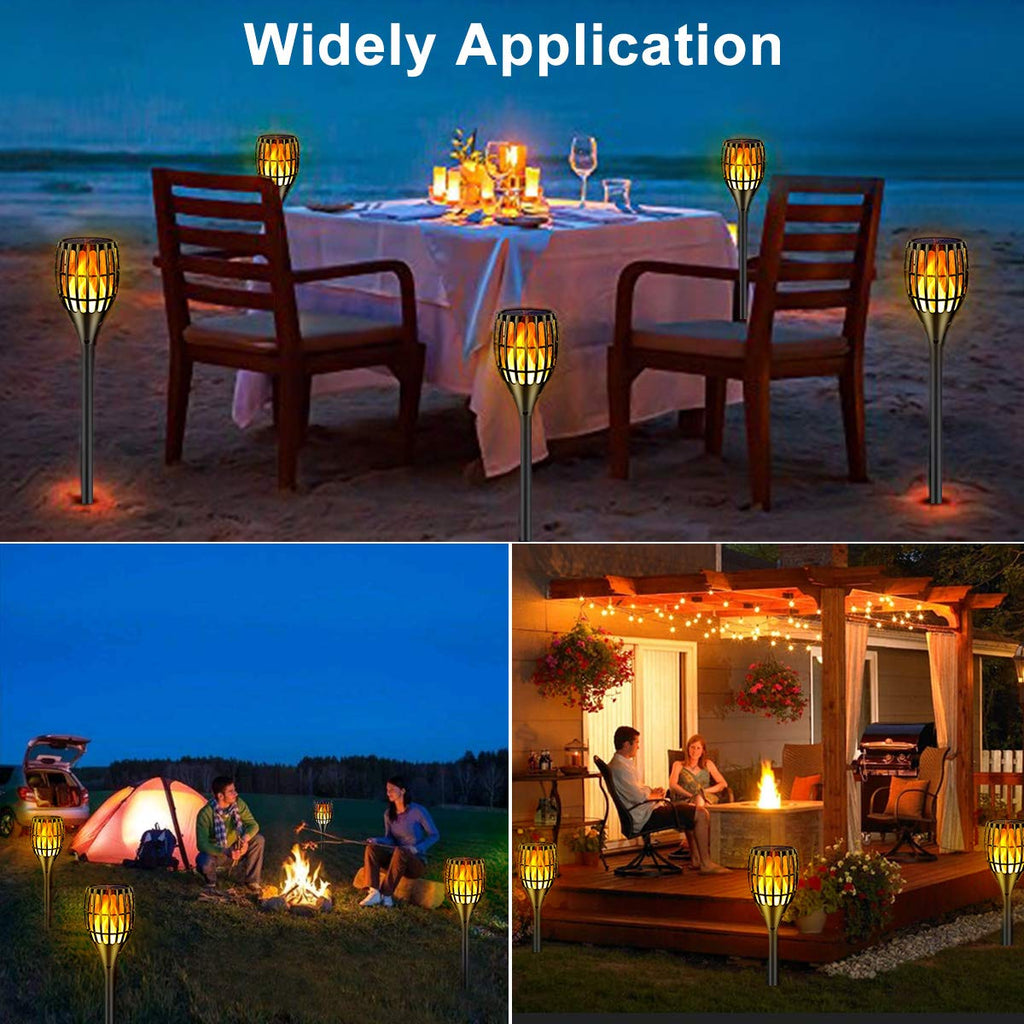 Ollivage Solar Lights Outdoor 43" Flickering Flame Solar Torch Lights