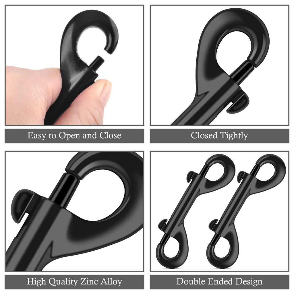 ERKOON 3.5 inch Double Ended Bolt Snaps Hooks 110lbs Load Capacity Zinc Alloy Double Sided Clips Heavy Duty Trigger Snap for Dogs Leashes/Water Bucket/Horse Feed/Hammocks (22 Pack)