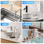 Automatic Soap Dispenser Touchless,Liquid Soap Dispenser with 4 Adjustable Levels,12.8oz USB Rechargeable and Wall Mounted,Smart Hand Soap Dispenser for Bathroom,Kitchen Sink,Dish Soap