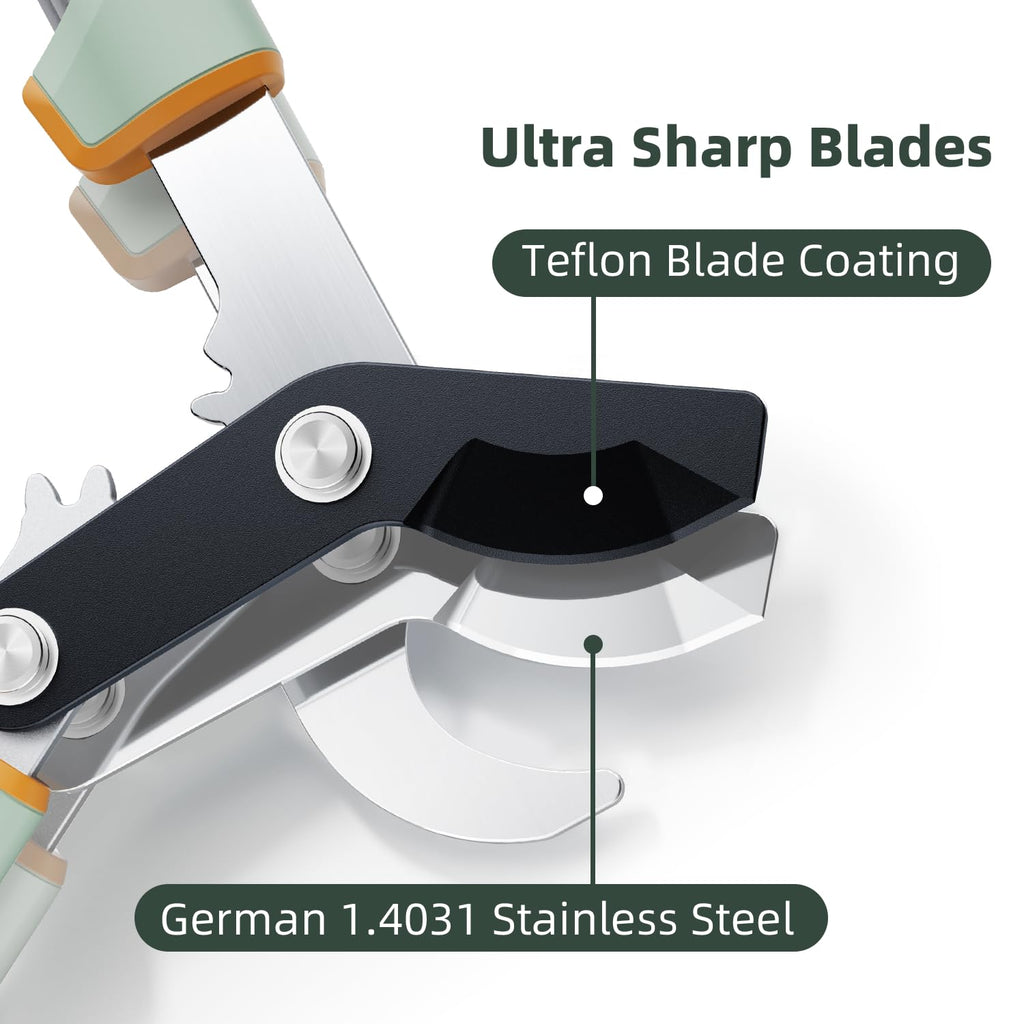 PrunePro® Loppers for Tree Trimming Stainless Steel Branch Cutter Heavy Duty Bypass Tree Pruner Rust Resistant Sharp Blade Up to 2" Tree Limb Trimmer for Gardening
