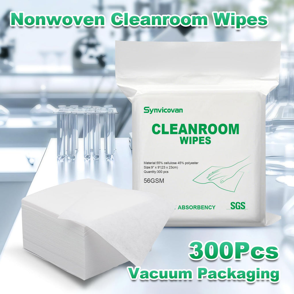 Synvicovan Cleanroom Wipes 9"x9" (300 Pcs,Grade B, 56GSM)