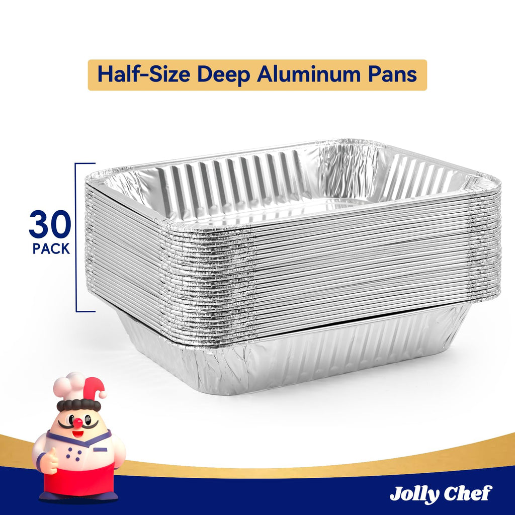9x13 Aluminum Foil Pans (30 Pack) Disposable Foil Pans for Heating