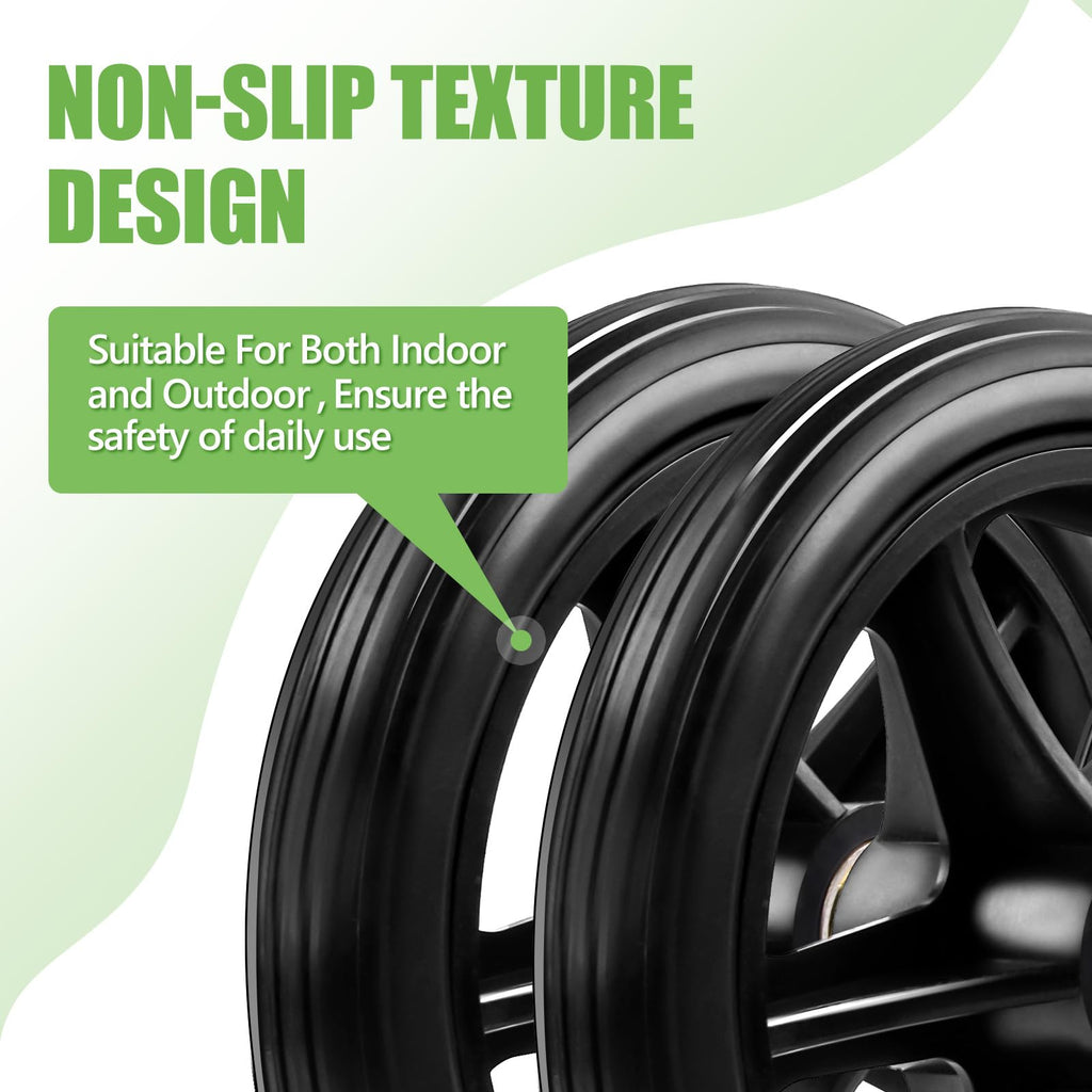 Royitay 2 Pack 6 Inch Rubber Wheelchair Wheels Replacement for Walkers, Rollators, Wheelchairs,Durable Anti-Slip ABS Wheel Hub- Universal Aid Wheels for Adults, Seniors, Black
