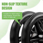 Royitay 2 Pack 6 Inch Rubber Wheelchair Wheels Replacement for Walkers, Rollators, Wheelchairs,Durable Anti-Slip ABS Wheel Hub- Universal Aid Wheels for Adults, Seniors, Black