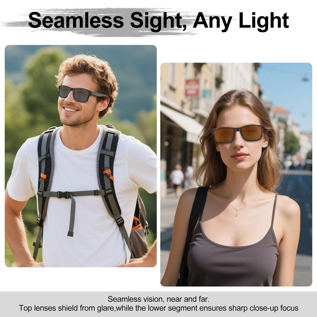 LADEESSE 3 Pack Bifocal Reading Sunglasses For Men/Women - Fashion UV400 Sunglasses With Readers Built In Sun Outdoor Protection（2.0）