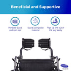 Invacare T93HCP Wheelchair Hemi Footrest with Composite Footplate and Heel Loop for Wheelchair, Pair