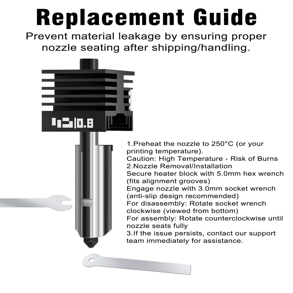 2Pcs 0.8mm H2D/H2S/H2C/P2S/X2D Hotend Kit for Bambu Lab H2 Series/P2S/X2D 3D Printer, Upgraded High Temp Quick Swap Hardened Steel Nozzle Replacement 3D Printer Extruder with 2Pcs Silicone Sock