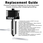 2Pcs 0.8mm H2D/H2S/H2C/P2S/X2D Hotend Kit for Bambu Lab H2 Series/P2S/X2D 3D Printer, Upgraded High Temp Quick Swap Hardened Steel Nozzle Replacement 3D Printer Extruder with 2Pcs Silicone Sock