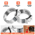 WYSIWYKA 126pcs 1/2 inch PEX Cinch Clamps Rings, 304 Stainless Steel Single Ear Hose Clamps, Pex Crimp Rings for PEX Tubing Pipe Fitting Connections