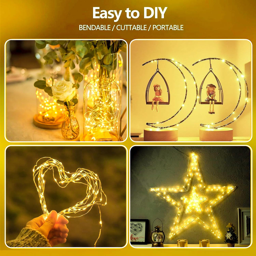 4 Pack Fairy Lights Battery Operated 16FT 50 LED String Lights Warm White