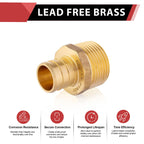 200-Pack EFIELD 3/4-inch Pex Crimp Fittings,3/4 Inch x 3/4 Inch NPT Male NPT Adapters, ASTM F1807,(PEX1807021-200PCS)