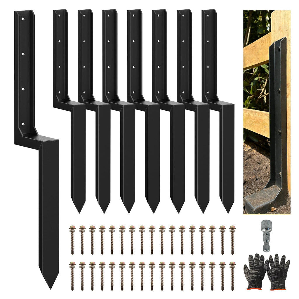 5PCS Fence Post Repair Kit, Heavy Duty Fence Posts Repair Stakes for Fix Wooden Broken Posts, Repair Tilted