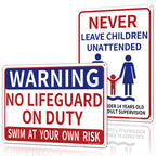 MOLESS 2 Pack Pool Safety Signs Bundle – 14x10 Inch Pool Signs for Outside Outdoor Decor, No Lifeguard on Duty & Child Supervision, Durable 0.040 Aluminum Weatherproof, Easy to Mount, PSP-2302