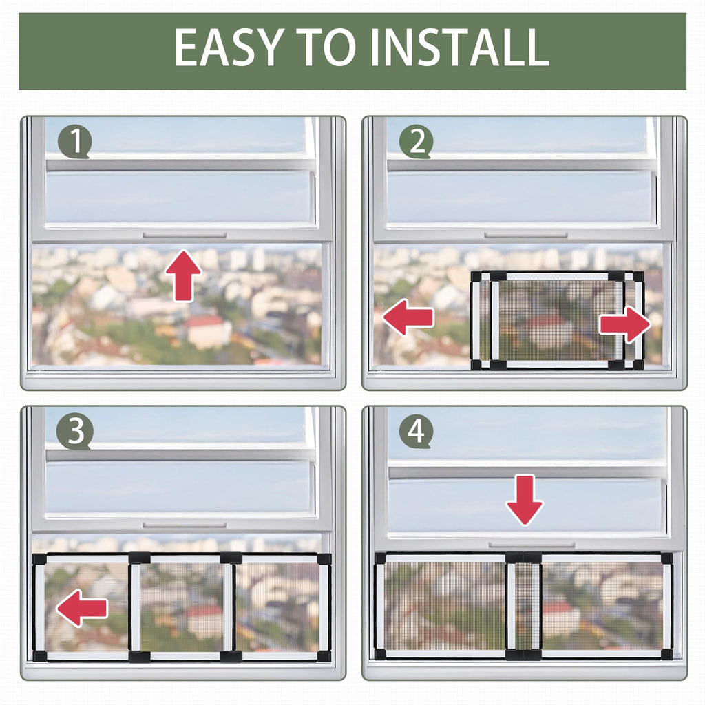 [FOR SMALL WINDOWS ONLY] FLYZZZ Adjustable Screen , 2 Packs 10" H x Fits 14" to 24" W | Stop & Measure Before Buying | Perfect for Bathroom & Basement Windows