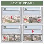 FLYZZZ Adjustable Sliding Window Screen Horizontal (15.74 ''H x 21-40''W) 2 Packs Expandable Window Screen Replacement for Home Medium