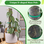 MUDEREK 6 Pack D Shape Sphagnum Moss Pole-24+40"+60"