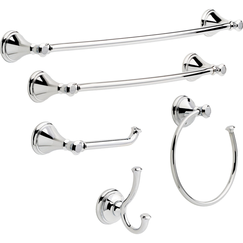Delta Double Towel Hook for Bathroom or Kitchen| Polished Chrome | Cassidy Accessories