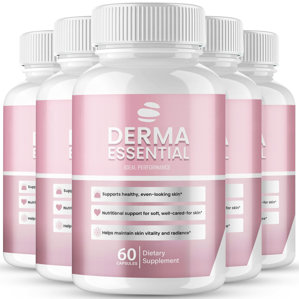 Derma Essential Capsules, Premium Derma Essential for Skin Clarity Support Supplement Pills - Maximum Strength, All Natural for Clear-Looking Skin & Natural Glow, DermaEssential Reviews (5 Pack)