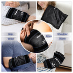 KingPavonini XXL Knee Ice Pack Wrap Around Entire Knee After Surgery, Large Reusable Gel Ice Pack for Injuries, Pain Relief, Swelling, Sports Injuries, 2 Pack (Black)