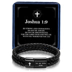 Alissl Christian Gifts for Mens, Bible Verse Leather Cross Bracelet for Men
