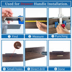 King&Charles Cabinet Hardware Jig, Metal Cabinet Handle Jig + Auto Hole Punch + Point Drill Bits, Use for Handles Knobs Pulls on Drawers/Doors, Wood Drilling Dowelling Guide Set.