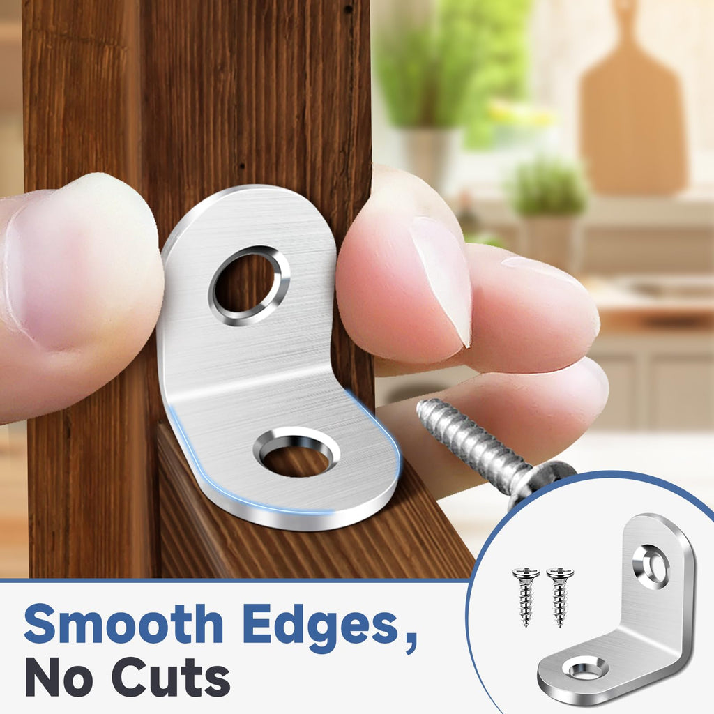 DOUDOULE 40PCS L Bracket Corner Brace Set, Stainless Steel Corner Bracket