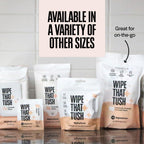 Wipe That Tush On-The-Go Flushable Wipes Bulk Pack - 12 Packs of 10 Individually Wrapped Travel Wipes, 120 Total - Fragrance Free - Hypoallergenic With Aloe & Vitamin E - Septic Safe