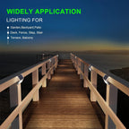 JSOT 16-Pack Solar Deck Lights Outdoor Waterproof, Stainless Steel Cold White LED Fence Lights, Solar Powered Step Lights for Outdoor Stairs, Patio, Railing, Yard, Garden
