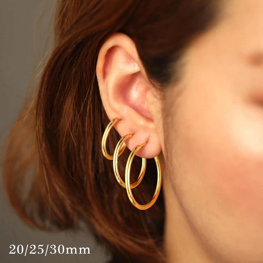 M MOOHAM Hoop Earrings for Women, Hypoallergenic 14K Gold Plated Earrings