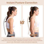 Fit Geno Posture Corrector for Women: Adjustable Lightweight Upper Back Brace for Neck Shoulder & Upper Back Pain Relief - Improve Posture Correct Hunchback Slouching Kyphosis Invisible Under Clothes (M/L Under Bust 32"-45")
