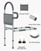 JivaJot Bed Rails for Elderly Adults Safety, Bedrails for Elderly Adults Grab Bar Bed Handrails, Cane for Seniors with Non-Slip Ergonomic Handle and Storage Pocket, Fit Twin, Full, Queen, King
