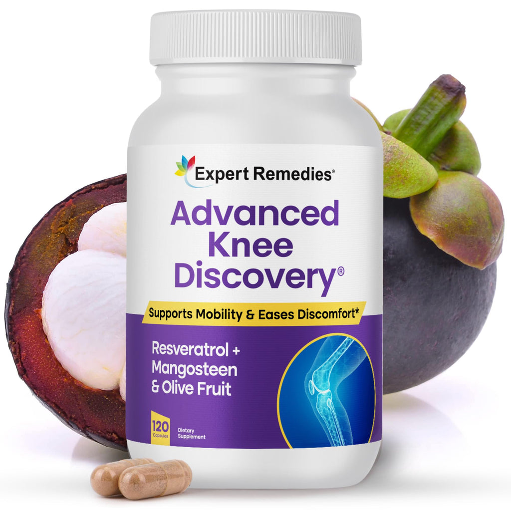 Advanced Knee Discovery Knee Joint Support Supplement, Outperforms Glucosamine Chondroitin with Fast Acting Blend of Mangoselect, Olive Fruit, Trans-Resveratrol, Non-GMO Knee Pain Blend, 120 Count