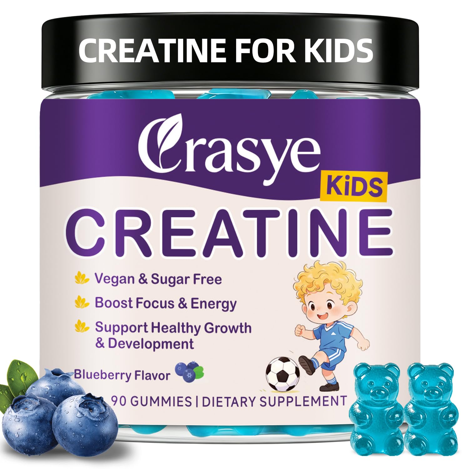 Crasye Creatine Gummies for Kids and Teens with Vitamin B12