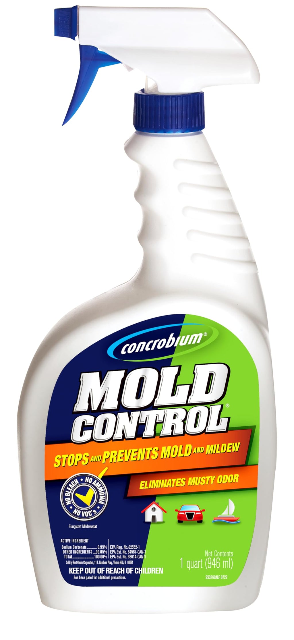 Concrobium Mold Control, 32 oz Spray – Eliminates & Prevents Mold – EPA-Registered, Bleach-Free, Odorless, VOC-Free (Pack of 6)