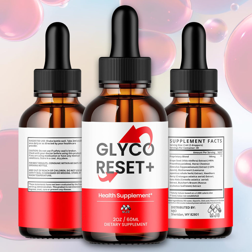 Glyco Reset Drops, Official GlycoReset Drops with All Natural Ingredients, Advanced Overall Health and Wellness Vitamin Formula Maximum Strength Active Lifestyle Multivitamins Support (30 Servings)