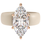 Rinfit Silicone Ring with Stone, Marquise Cut CZ - Nude/RG, Size 6