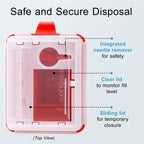 Sharps Container Small - Sharps Containers for Home Use and Labs - Portable Needle Disposal and Travel Size Biohazard Bin - 2 Quart (Pack of 3)