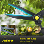 Jardineer 16.5'' Hedge Shears, Lightweight Hedge Clippers Handheld with Shock-Absorbing Bumpers and Sharp Steel Wavy Blade, Landscaping Shears for Trimming Hedges, Shrubs and Shaping Bushes