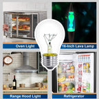 Lava Lamp Bulb 40W 4 Pack E26 Medium Base A15 Appliance Oven Light Bulb