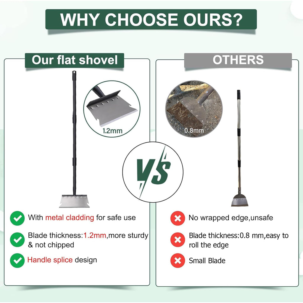 Garden Cleaning Shovel, Snow Shovel, Ice Scraper, 59 Inch Adjustable Handle Heavy Duty Garden Shovel Multifunctional Cleaning Shovel, for Lawn Edging, Scraping, Weed and Ice Removal
