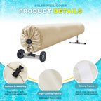 Solar Blanket Cover Pool Reel Cover Swimming Pool Solar Reel Protective Cover 18ft Pool Reel Cover Solar Blanket Cover Swimming Pool Blanket Protector for Above Ground and Inground Pools