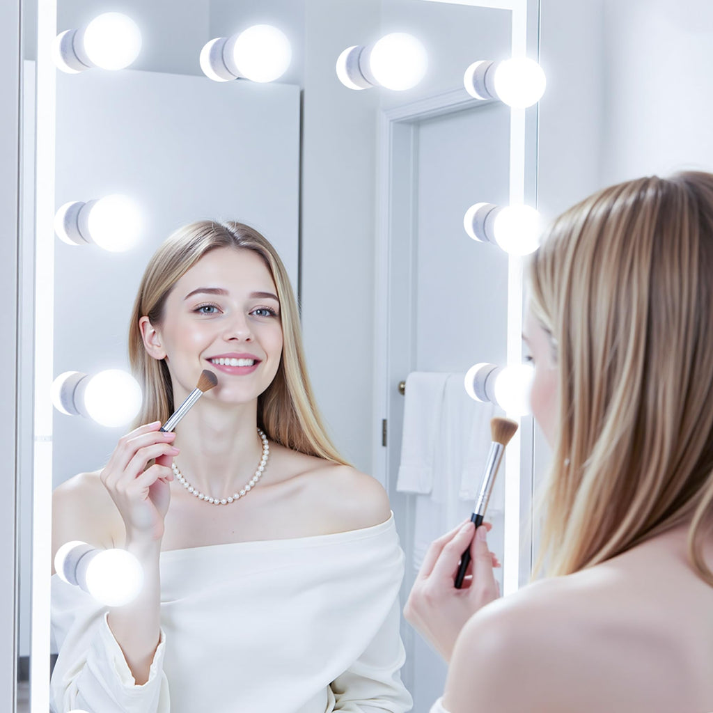 MAXvolador G25 LED Globe Light Bulbs 60W Equivalent, Cool White 6000K Bathroom Vanity Round Bulb, 500LM E26 LED for Makeup Mirror, Non-Dimmable 4 Pack