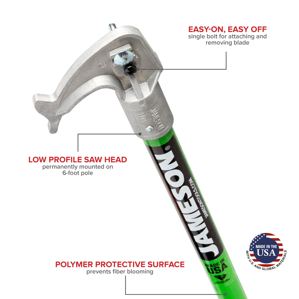 Jameson LS-Series Hollow Core Landscaping Tree Trimming Kit | 16” Barracuda Saw Blade | 18-Foot Reach | Fiberglass Poles with Leaf Spring Locking Buttons | Tree Pruning & Trimming Tool
