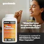 GoodMeds Psyllium Husk Fiber 520mg Capsules Supplement Soluble Dietary Colon Support for Women and Men, Restore Digestive Regularity and Balance (800 Count)