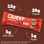 Quest Nutrition Overload Protein Bars, Nutty by Nature Flavored Protein Bars, 20g Protein, 1g Sugar, 3g Net Carbs, Gluten Free, 12 Count