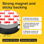 Peel-&-Stick Flexible Adhesive Magnets – 150 pcs (0.8"x0.08") Magnetic Dots for Office Supplies, Whiteboard, Crafts, Fridge, & School Projects