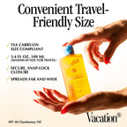 Vacation Chardonnay Oil SPF 30 Duo, Hydrating & Nourishing, Lightweight, Transparent on All Skin Tones, Water-Resistant, Travel Size Sunscreen Two-Pack, 3.4 Fl. Oz. Each