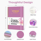 Fitness Workout Journal for Women & Men, A5(5.5" x 8.2") Workout Log Book Planner for Tracking, Progress, and Achieving Your Wellness Goals-Purple